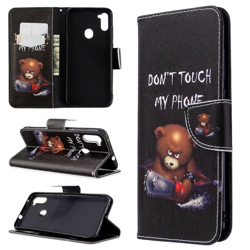 Capa Flip Para Samsung Galaxy M11 Urso Perigoso