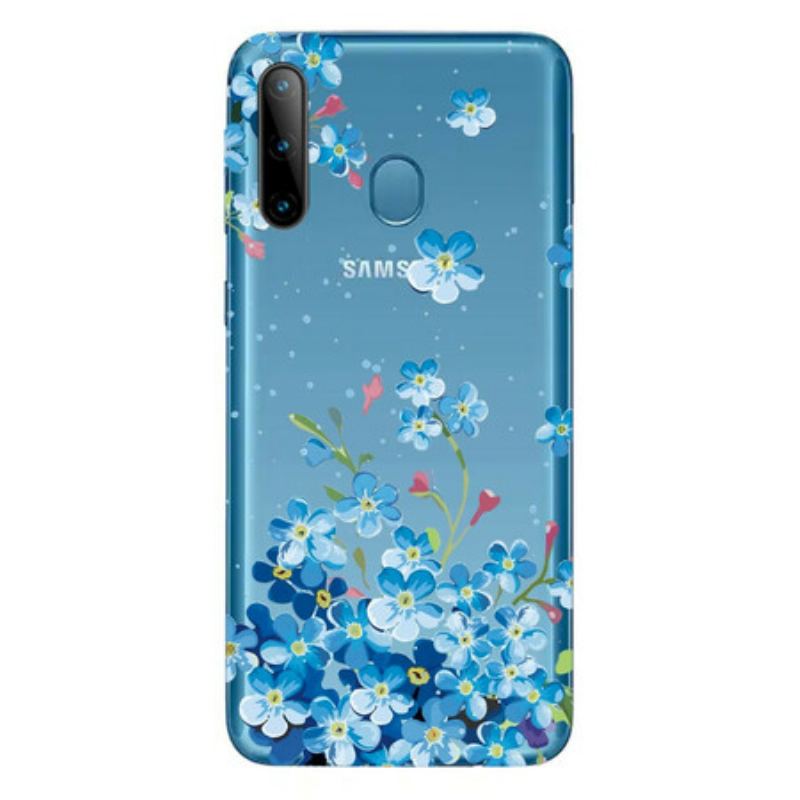 Capa Para Samsung Galaxy M11 Flores Azuis