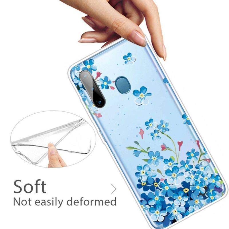 Capa Para Samsung Galaxy M11 Flores Azuis