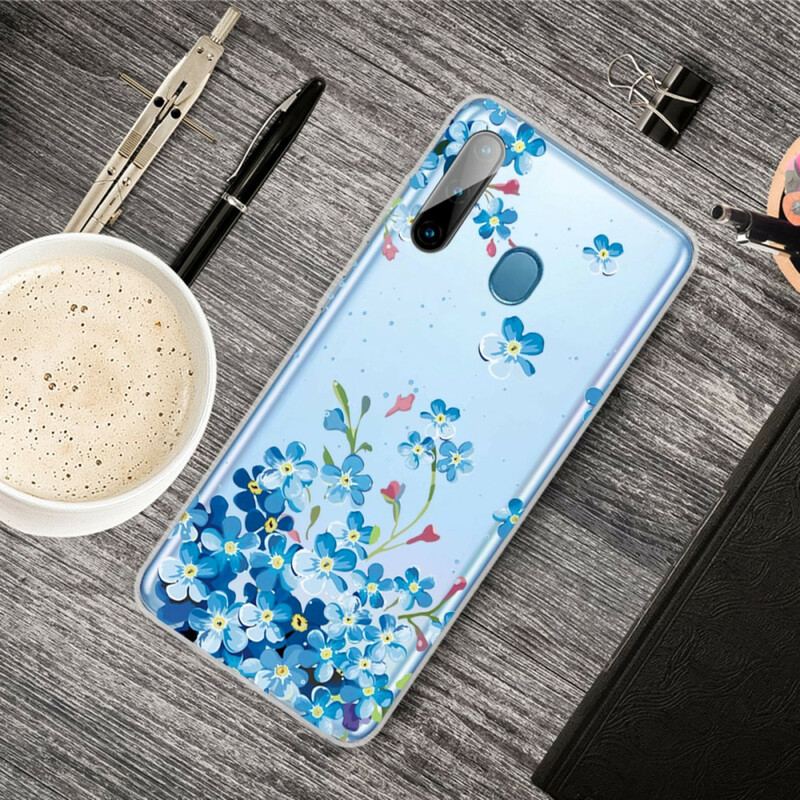 Capa Para Samsung Galaxy M11 Flores Azuis