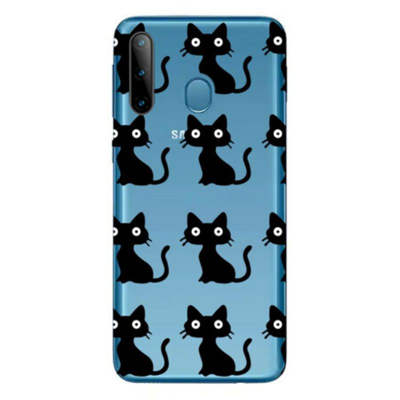 Capa Para Samsung Galaxy M11 Vários Gatos Pretos