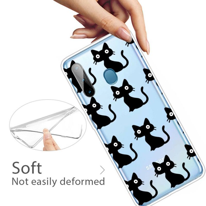 Capa Para Samsung Galaxy M11 Vários Gatos Pretos