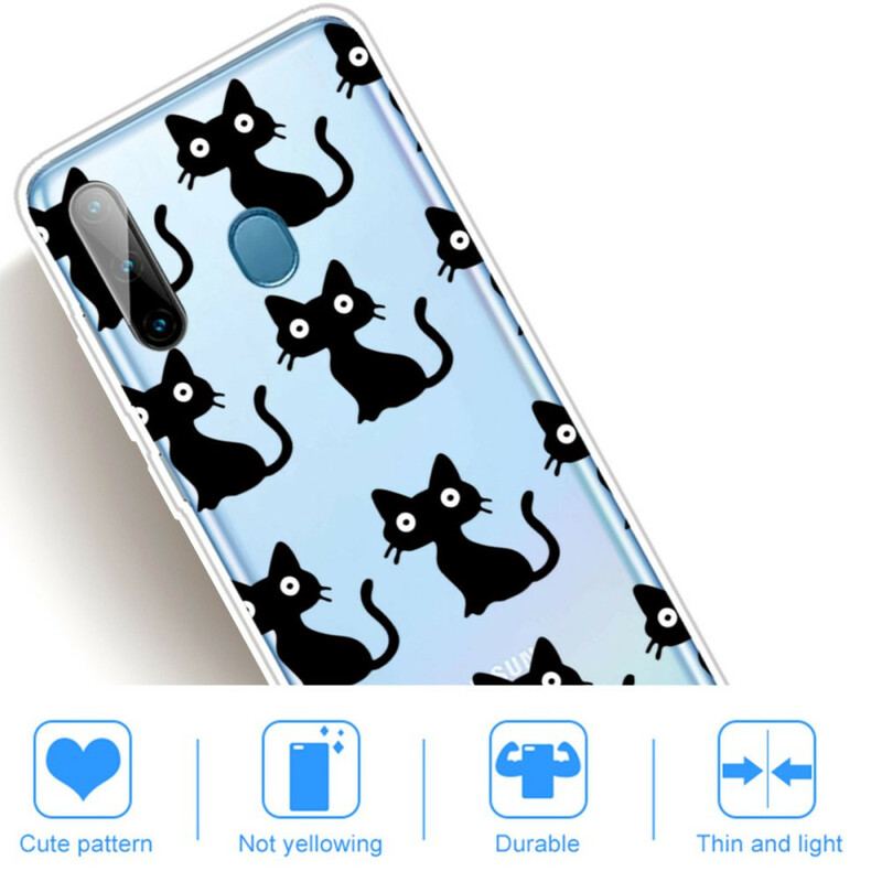 Capa Para Samsung Galaxy M11 Vários Gatos Pretos