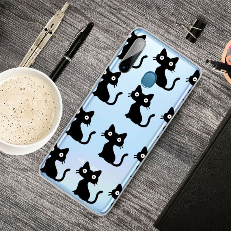 Capa Para Samsung Galaxy M11 Vários Gatos Pretos