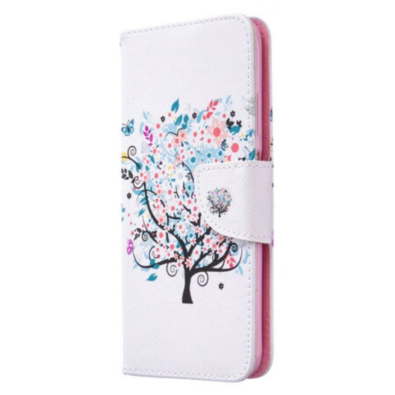 Capa De Couro Para Huawei P40 Lite Árvore Florida