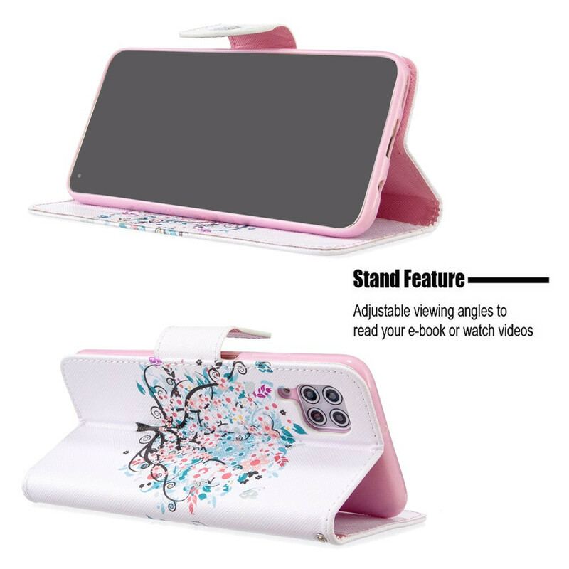Capa De Couro Para Huawei P40 Lite Árvore Florida