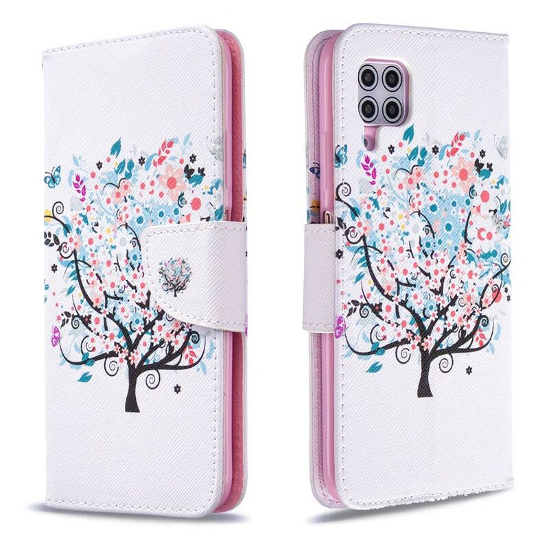 Capa De Couro Para Huawei P40 Lite Árvore Florida
