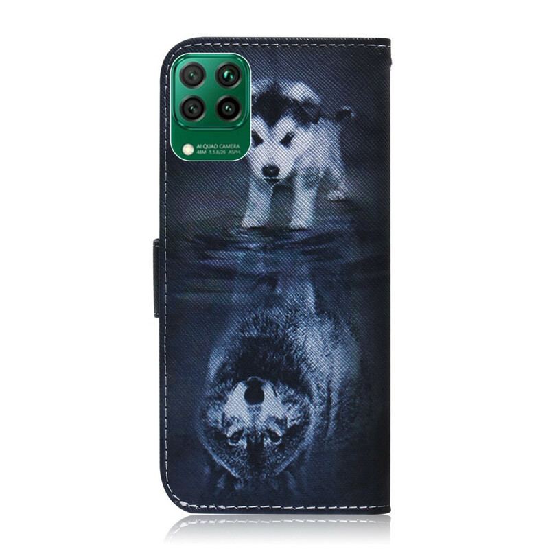 Capa De Couro Para Huawei P40 Lite Ernesto O Lobo