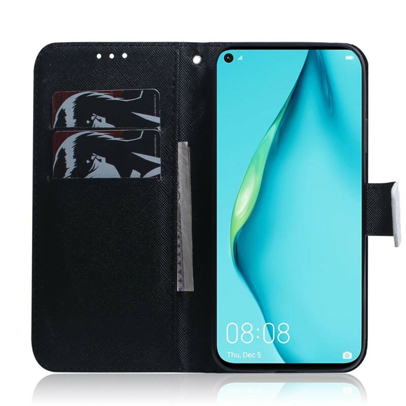 Capa De Couro Para Huawei P40 Lite Ernesto O Lobo