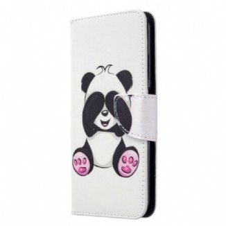 Capa Em Pele Para Huawei P40 Lite Panda Divertido