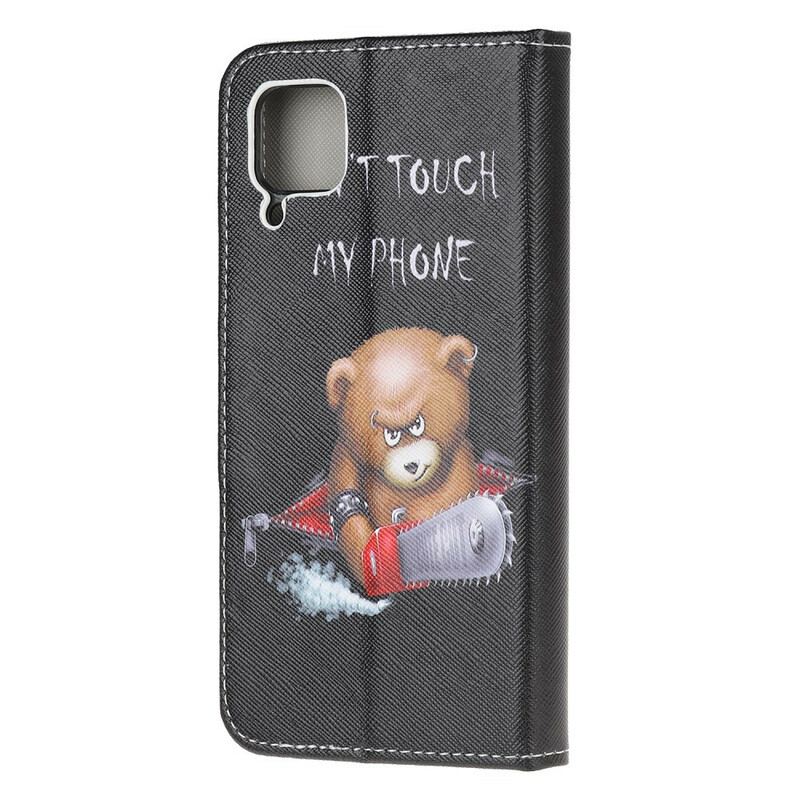 Capa Em Pele Para Huawei P40 Lite Urso Perigoso