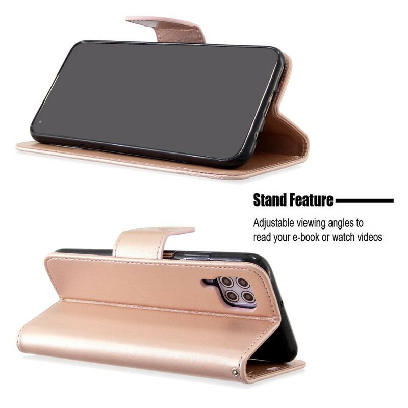 Capa Flip Para Huawei P40 Lite De Cordão Strappy Estampado Borboletas