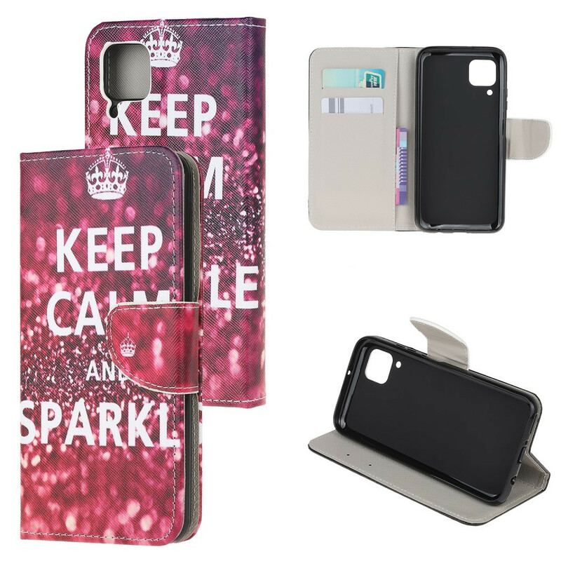 Capa Flip Para Huawei P40 Lite Mantenha A Calma E Brilhe
