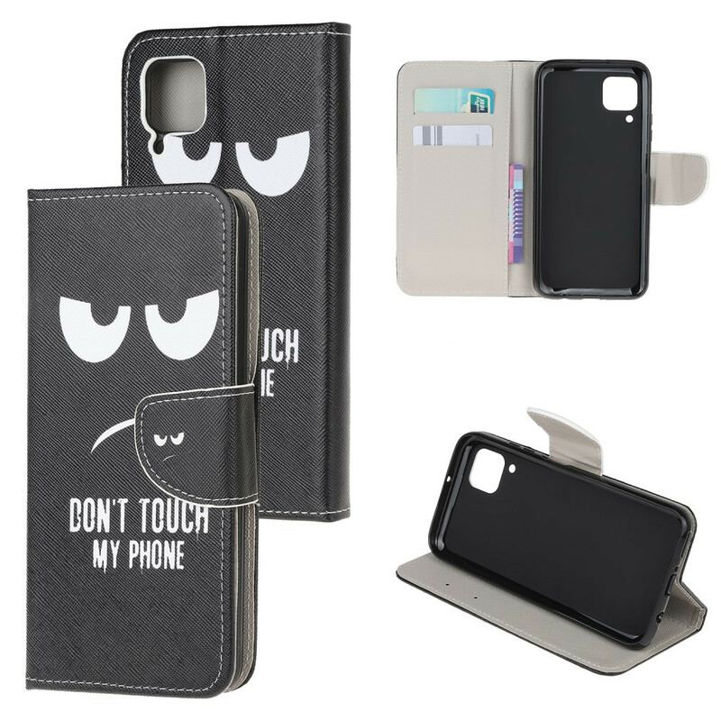 Capa Folio Para Huawei P40 Lite Não Toque No Meu Telefone