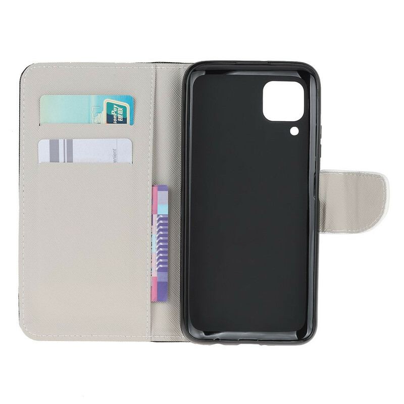 Capa Folio Para Huawei P40 Lite Não Toque No Meu Telefone