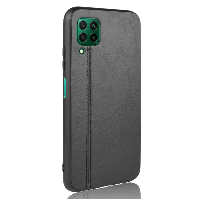 Capa Para Huawei P40 Lite Costura De Couro Estilo