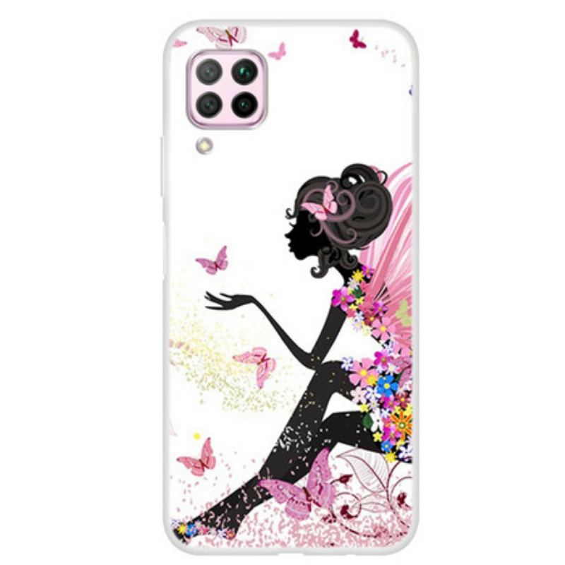 Capa Para Huawei P40 Lite Dama Borboleta