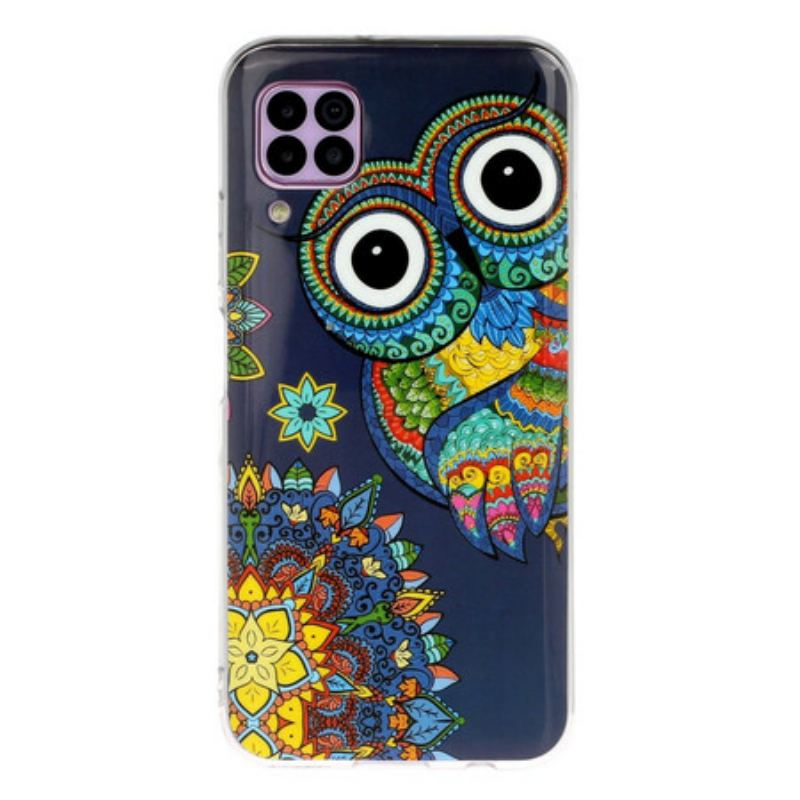 Capa Para Huawei P40 Lite Mandala Coruja Fluorescente