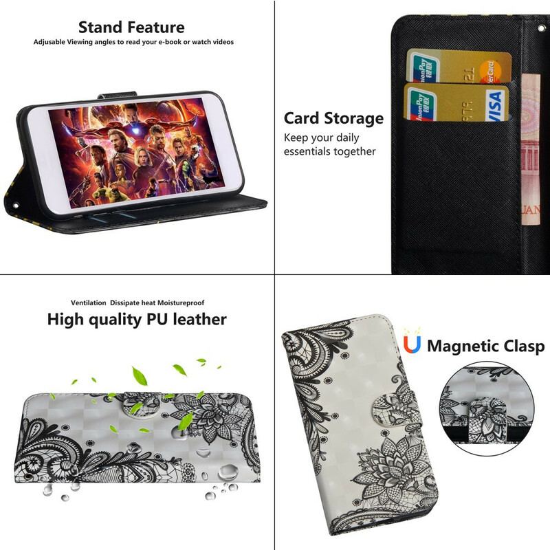 Capa Flip Para OnePlus 8 Totalmente Renda