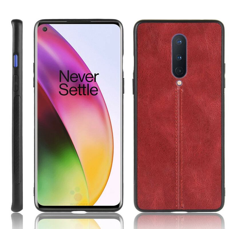 Capa Para OnePlus 8 Efeito Couro Couture