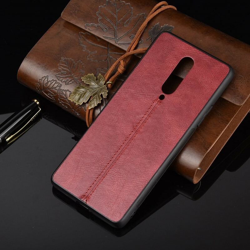 Capa Para OnePlus 8 Efeito Couro Couture