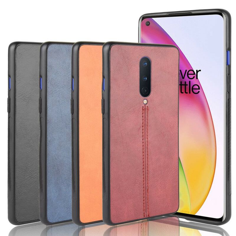 Capa Para OnePlus 8 Efeito Couro Couture