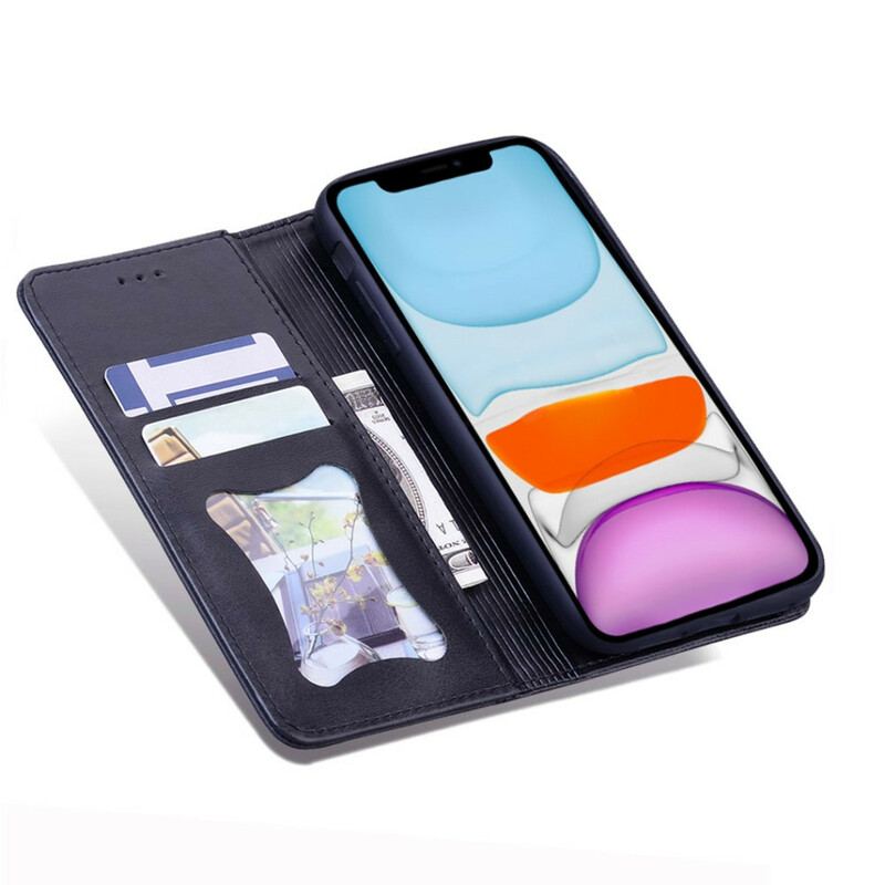 Capa De Celular Para iPhone 13 Pro Flip Efeito Couro Empresarial Em Dois Tons