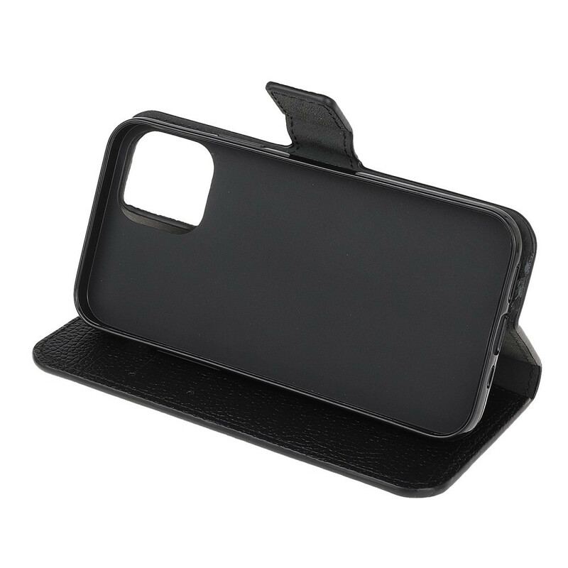 Capa De Couro Para iPhone 13 Pro Efeito De Couro Granulado De Lichia
