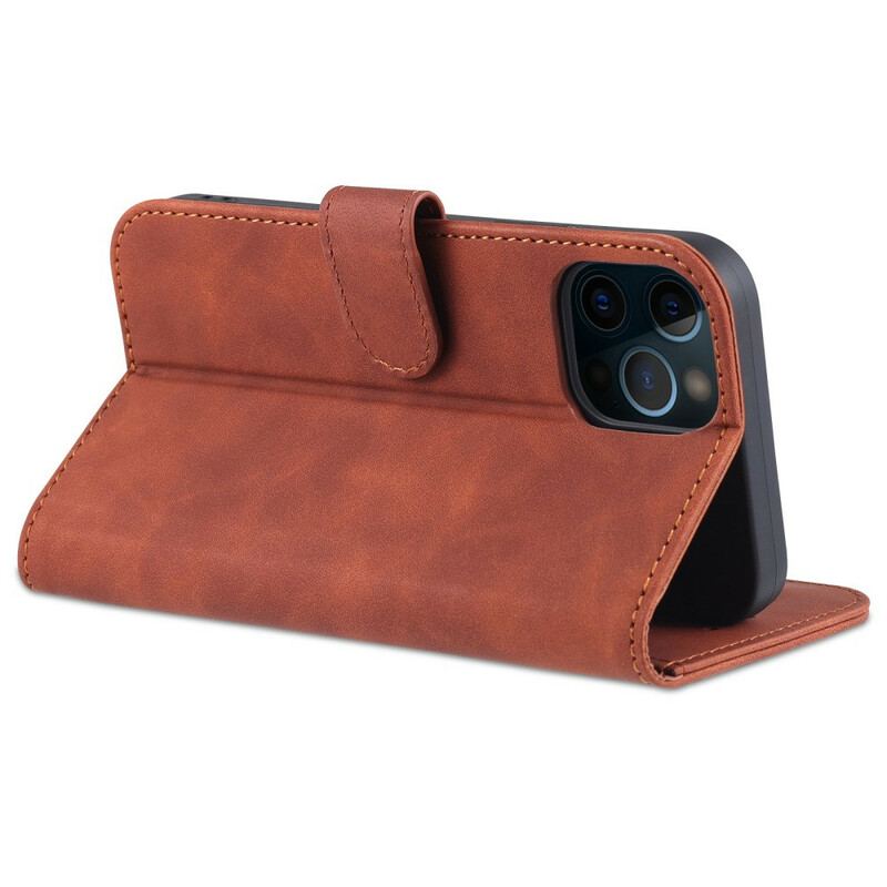 Capa Em Pele Para iPhone 13 Pro Couro Sintético Azns