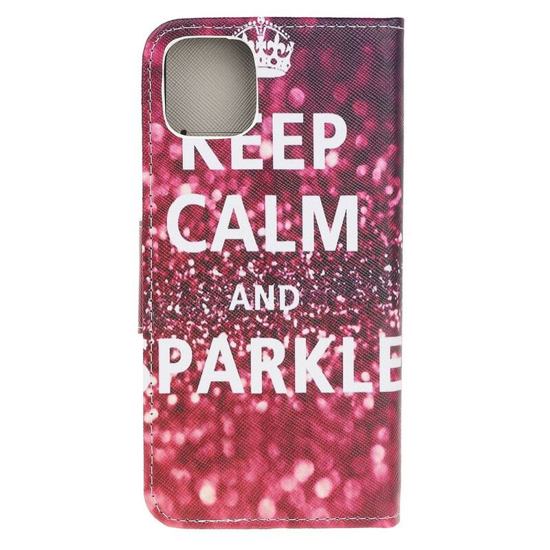Capa Flip Para iPhone 13 Pro Mantenha A Calma E Brilhe