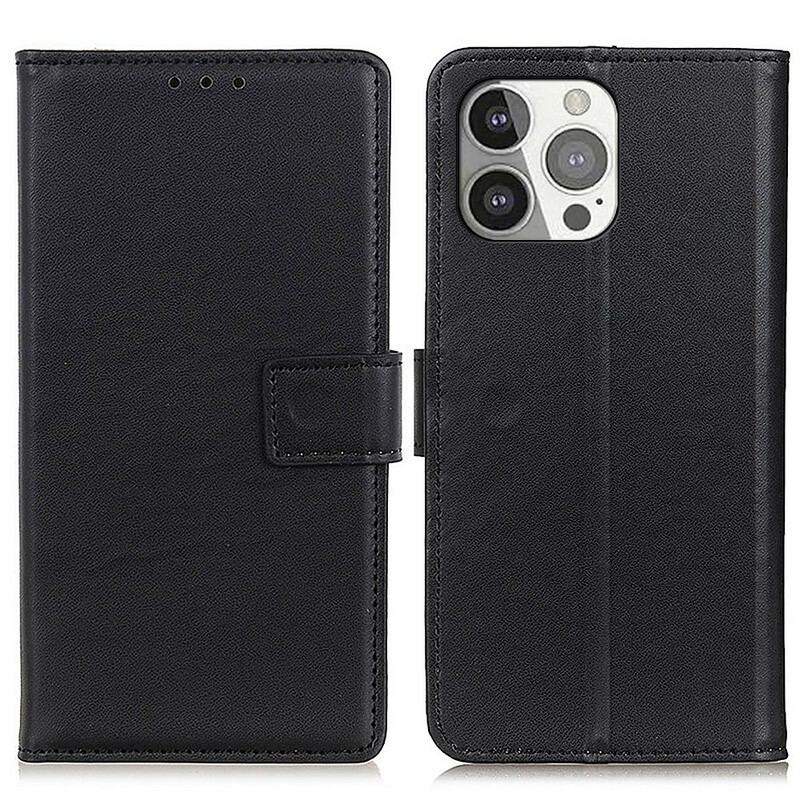 Capa Folio Para iPhone 13 Pro Efeito Couro Simples