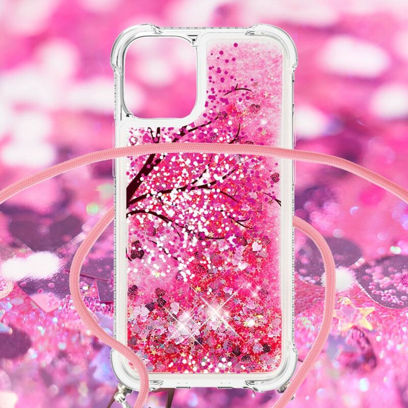 Capa Para iPhone 13 Pro De celular Árvore De Cordão De Lantejoulas