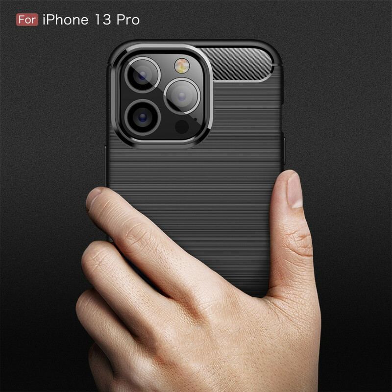 Capa Para iPhone 13 Pro Fibra De Carbono Escovada