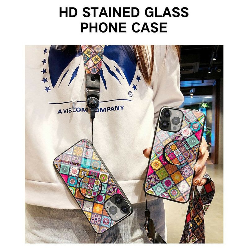 Capa Para iPhone 13 Pro Suporte Magnético Patchwork