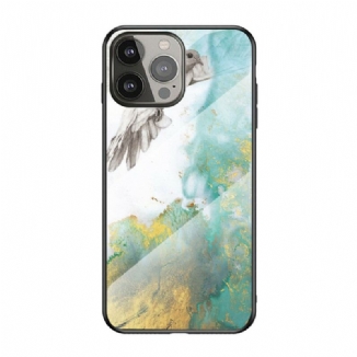 Capa Para iPhone 13 Pro Vidro Temperado De Cores De Mármore