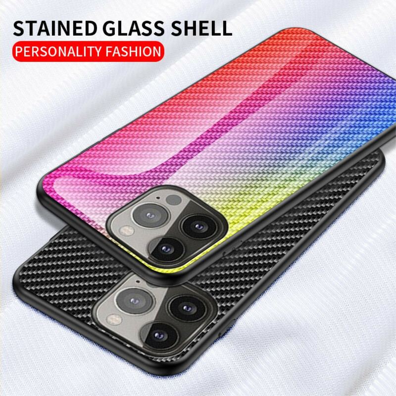 Capa Para iPhone 13 Pro Vidro Temperado De Fibra De Carbono