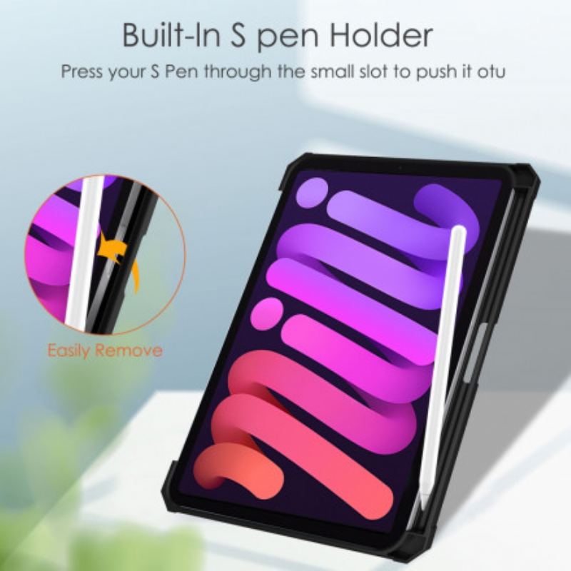 Capa De Celular Para iPad Mini 6 (2021) Couro Falso E Costas Transparentes