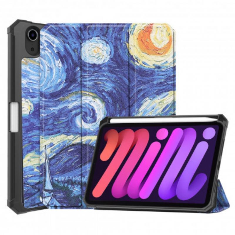 Capa De Celular Para iPad Mini 6 (2021) Porta Caneta Noite Estrelada