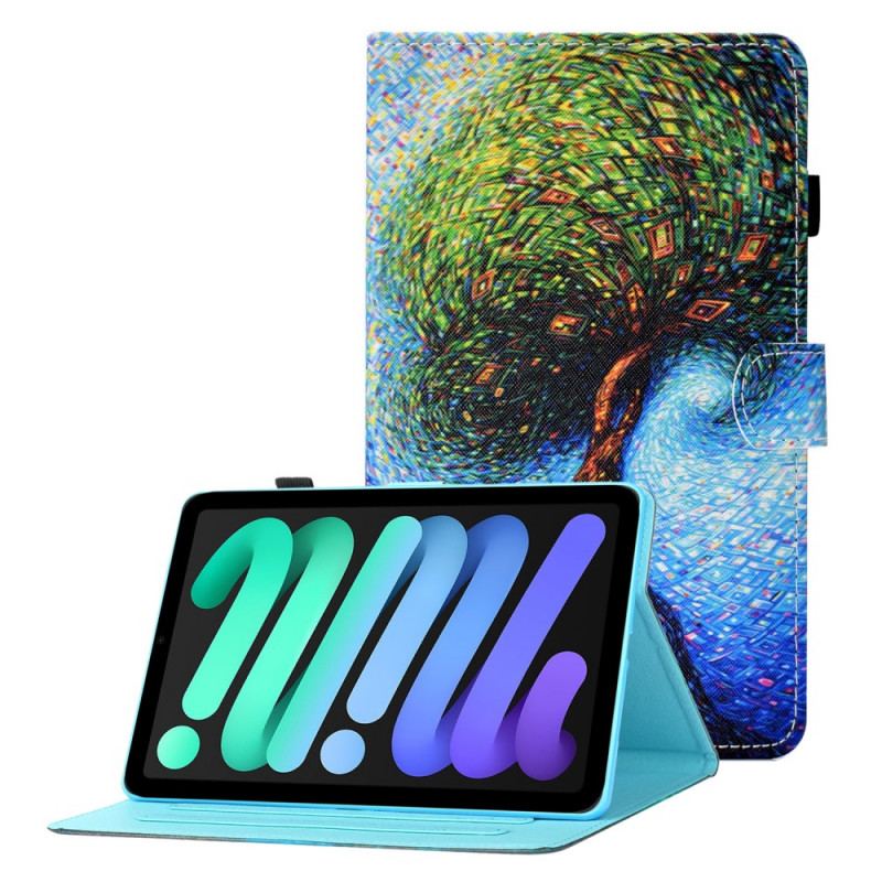 Capa De Couro Para iPad Mini 6 (2021) Árvore Artística