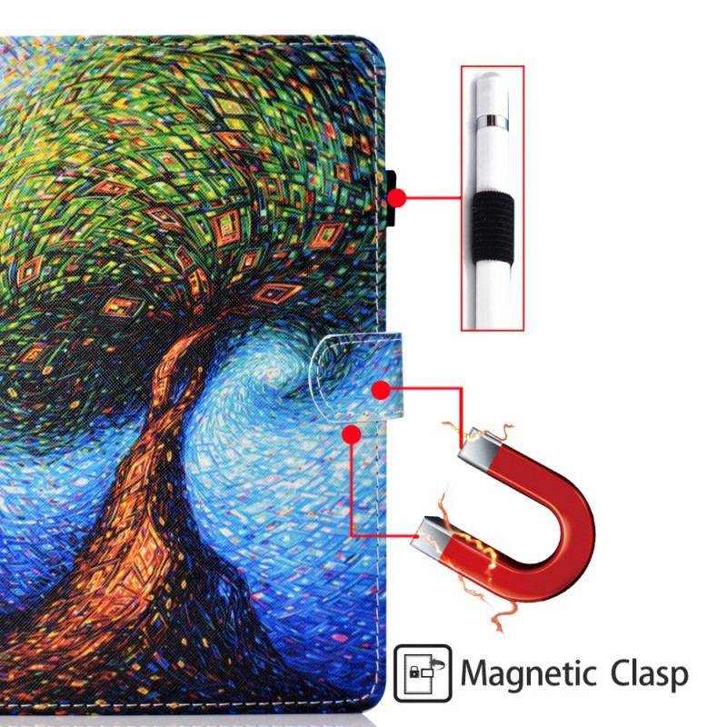Capa De Couro Para iPad Mini 6 (2021) Árvore Artística
