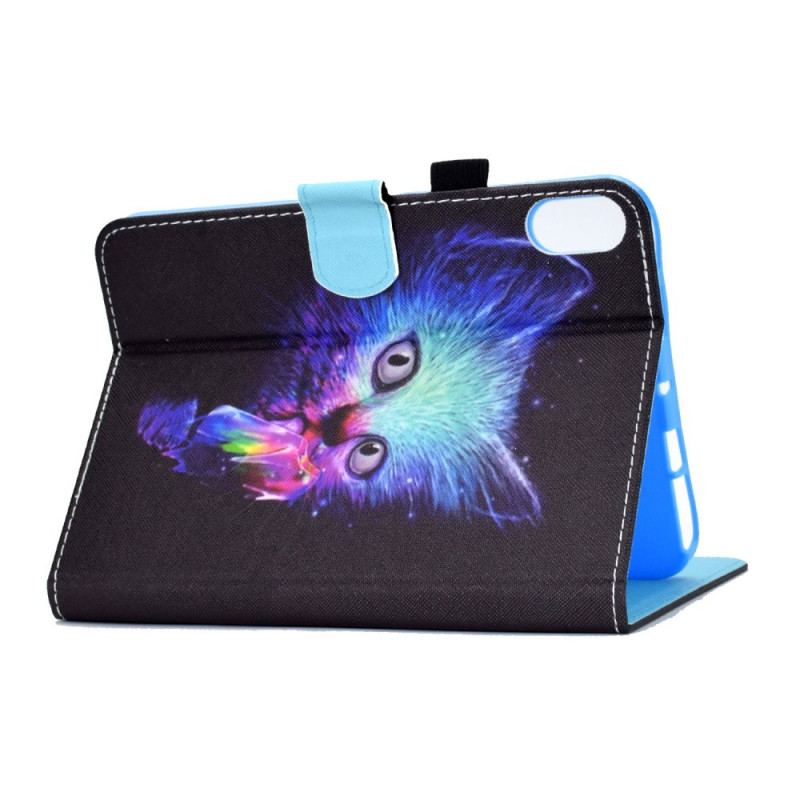 Capa De Couro Para iPad Mini 6 (2021) Gato Psicótico