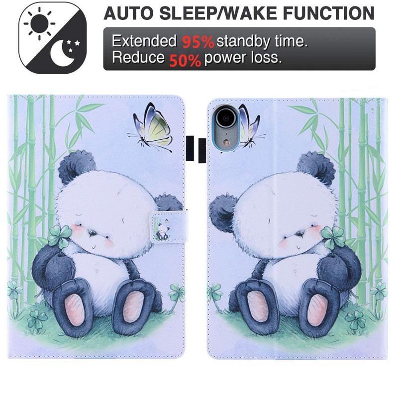 Capa De Couro Para iPad Mini 6 (2021) Panda Fofo