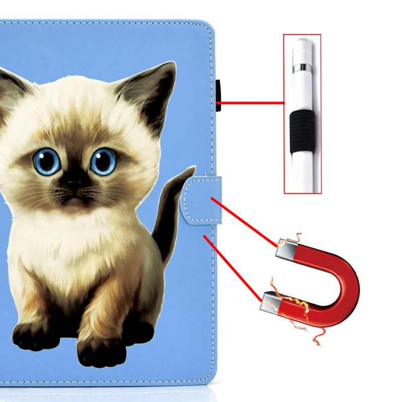 Capa Em Pele Para iPad Mini 6 (2021) Gatinho Divertido