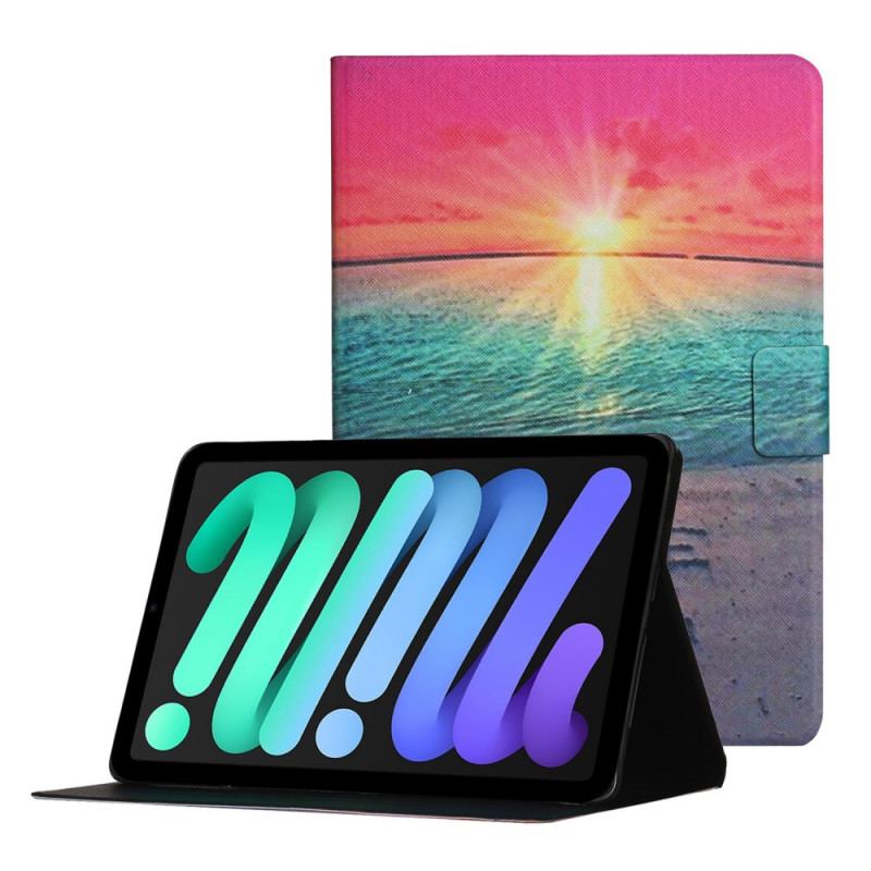 Capa Flip Para iPad Mini 6 (2021) Amor Ao Pôr Do Sol