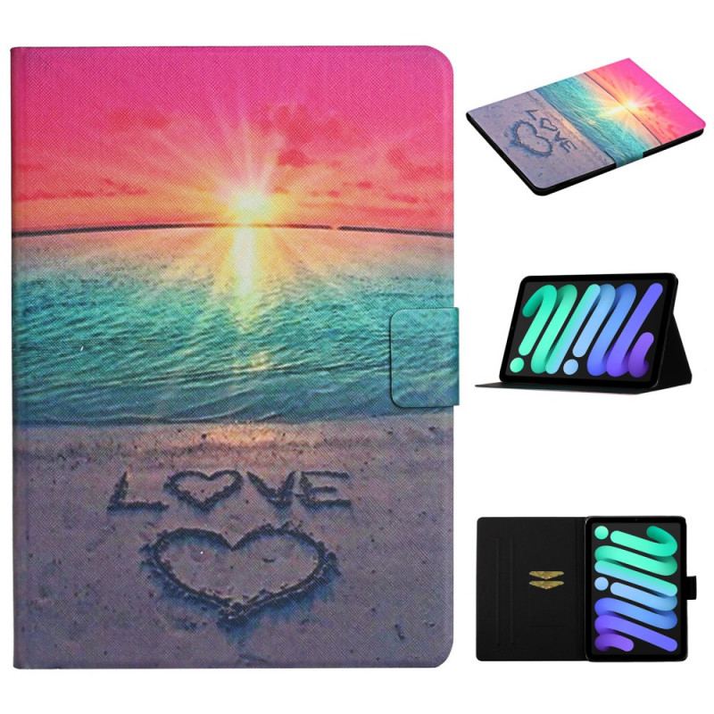 Capa Flip Para iPad Mini 6 (2021) Amor Ao Pôr Do Sol