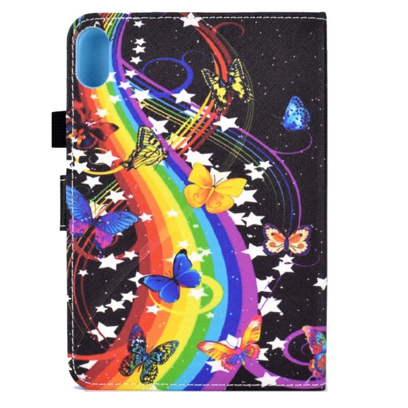 Capa Flip Para iPad Mini 6 (2021) Borboletas Arco-íris