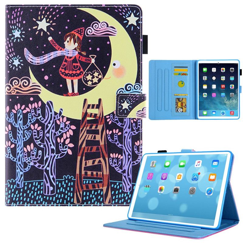 Capa Flip Para iPad Mini 6 (2021) Menina Na Lua