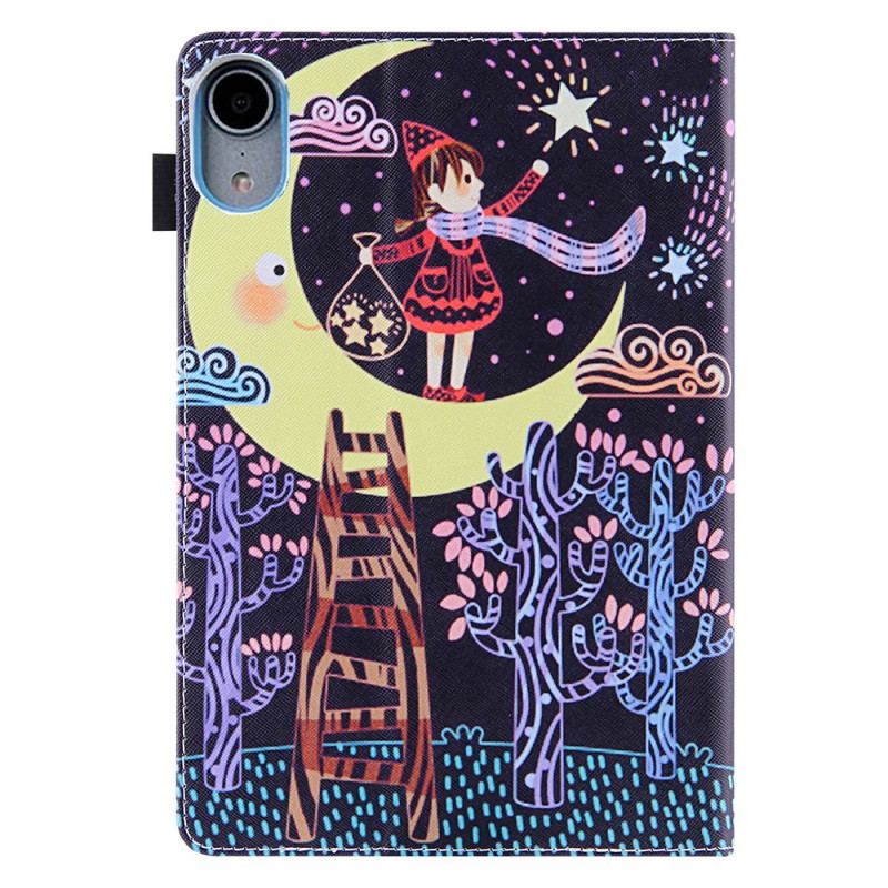 Capa Flip Para iPad Mini 6 (2021) Menina Na Lua