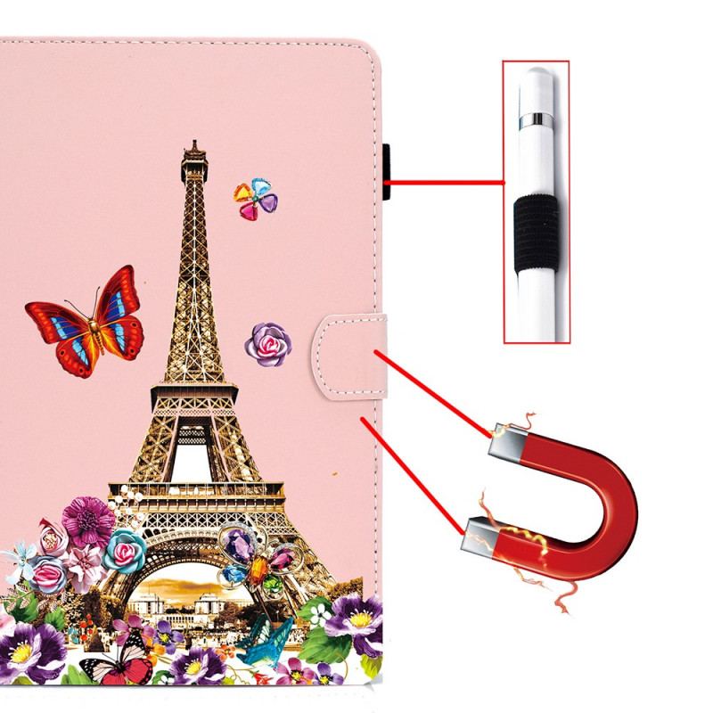 Capa Flip Para iPad Mini 6 (2021) Torre Eiffel No Verão
