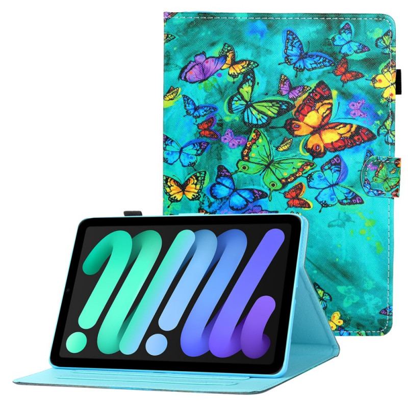 Capa Flip Para iPad Mini 6 (2021) Vôo De Borboletas